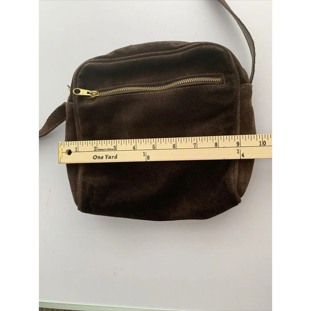 Lord & Taylor Dark Brown Suede Crossbody Purse